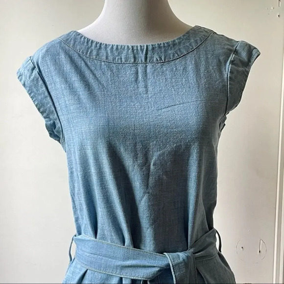 Hive & Honey Blue Chambray Shift Summer Dress Belted Medium 🔥 - Picture 7 of 14